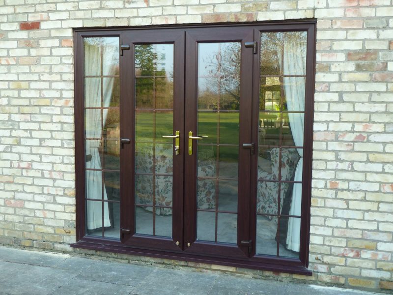 woodgrain french doors