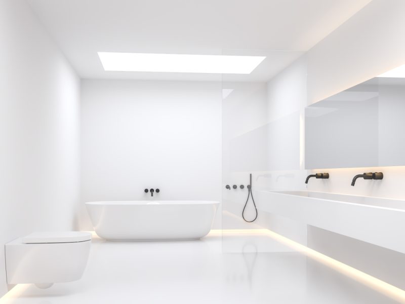 A,Simple,White,Bathroom
