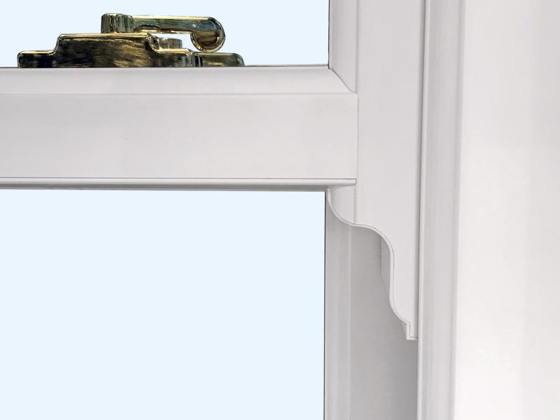 Hardware on sliding sash window