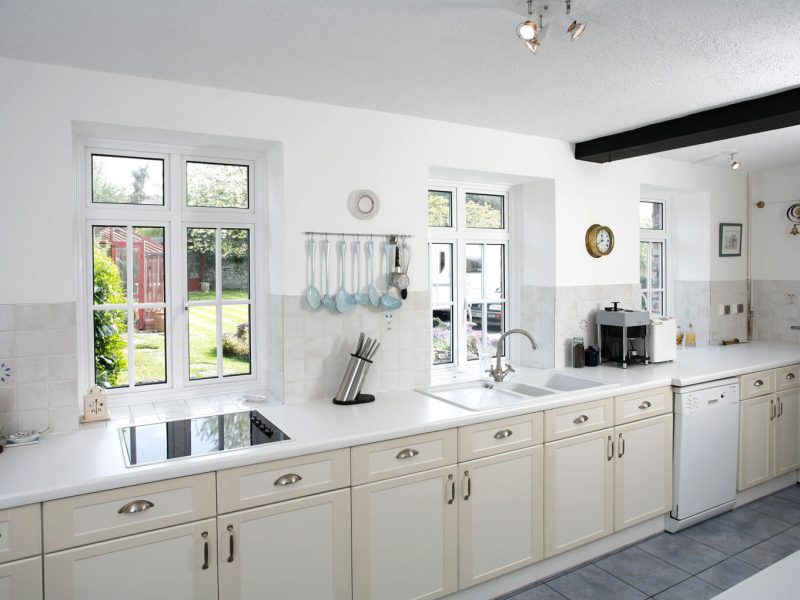 Internal view of windows in a kitchen