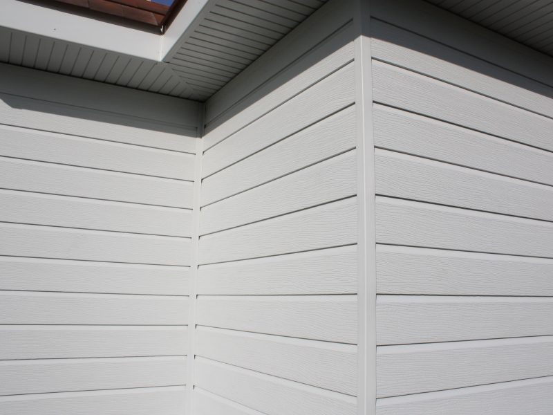 White cladding close up