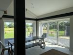 Internal view of bifold doors in a barn conversion