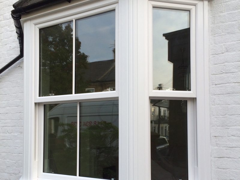 White sliding sash windows