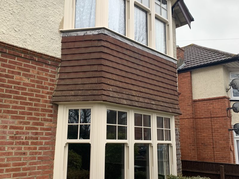 External view of cream sash windows